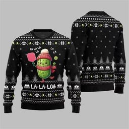 2026 Christmas Fa La Lob Pickleball Ugly Sweater Black