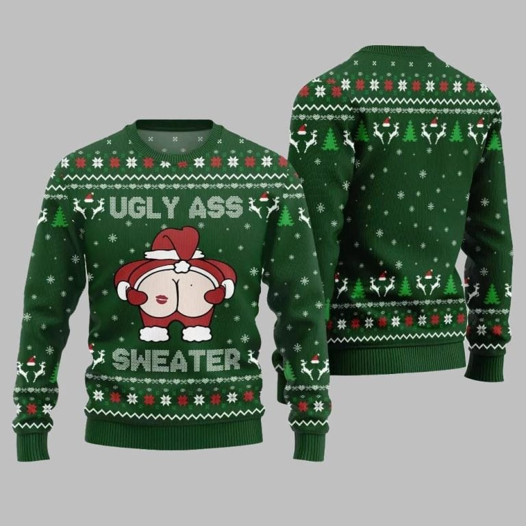 2026 Christmas Caught Kissing Santa Ugly Christmas Sweater