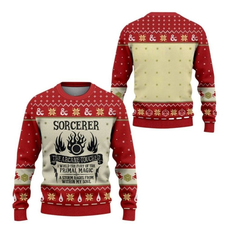 2026 Christmas DnD Sorcerer The Arcane Touched Ugly Sweater