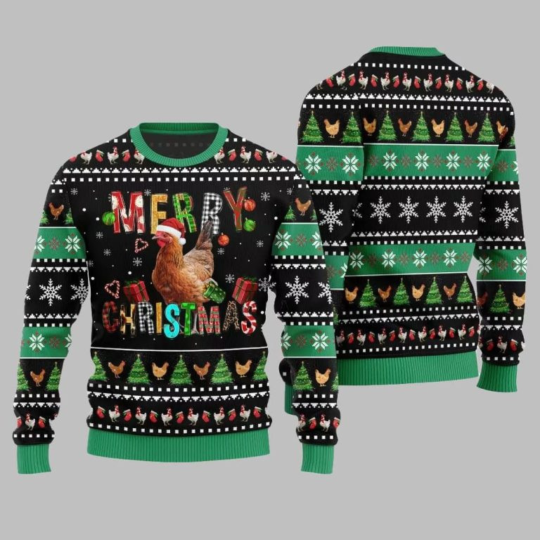 2026 Christmas Chicken Merry Christmas Ugly Christmas Sweater