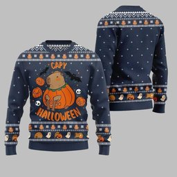 2026 Christmas Capybara Halloween Ugly Christmas Sweater