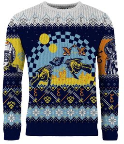 Santa's New Sleigh Pod Racer Ugly Christmas Sweater