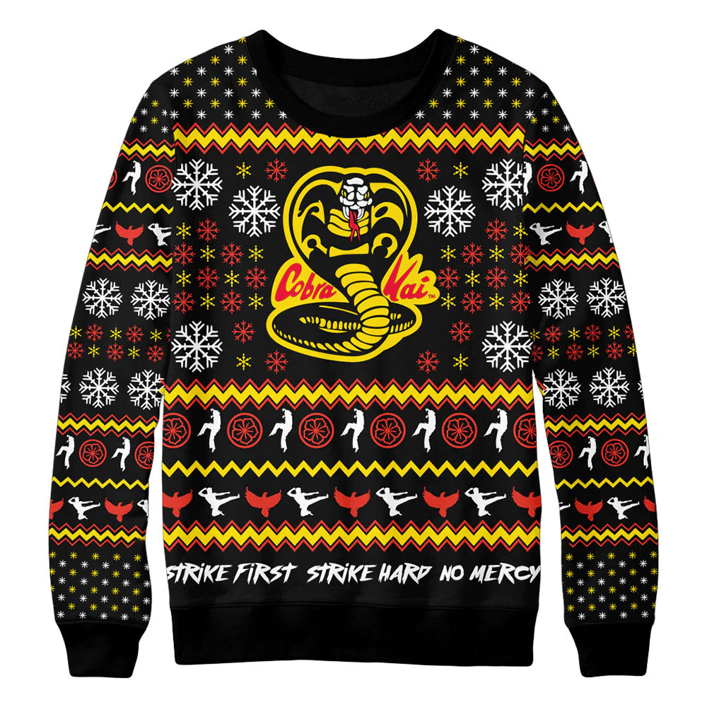 Cobra Kai Never Dies Ugly Christmas Sweater