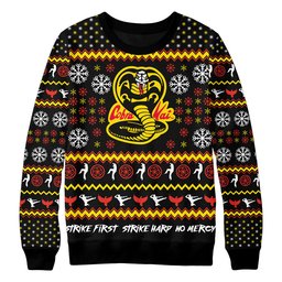 Cobra Kai Never Dies Ugly Christmas Sweater