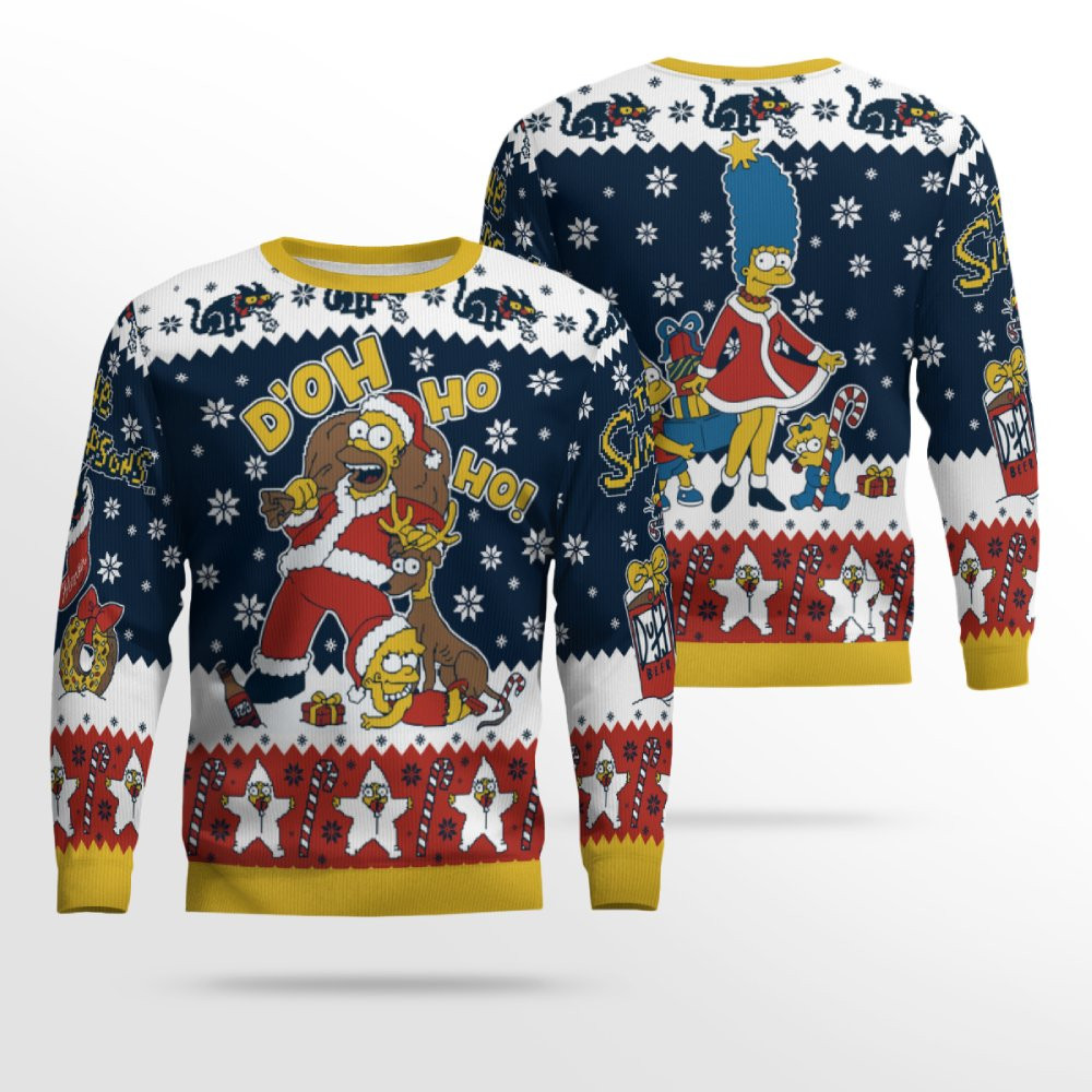 The Simpsons Duff the Halls Ugly Christmas Sweater