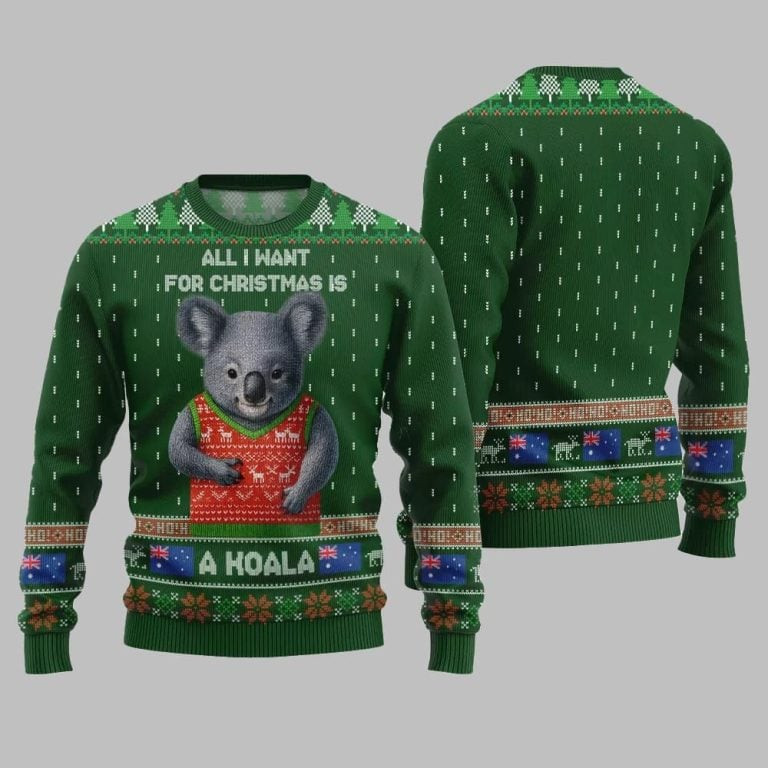 2026 Christmas All I Want For Christmas Is A Koala Ugly Christmas Sweater