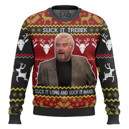 Saturday Night Live Sean Connery Suck It Trebek Ugly Christmas Sweater