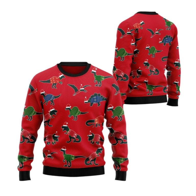 2026 Christmas Amazing Dinosaur Ugly Christmas Sweater