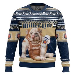 Miller Lite Bulldog Ugly Sweater