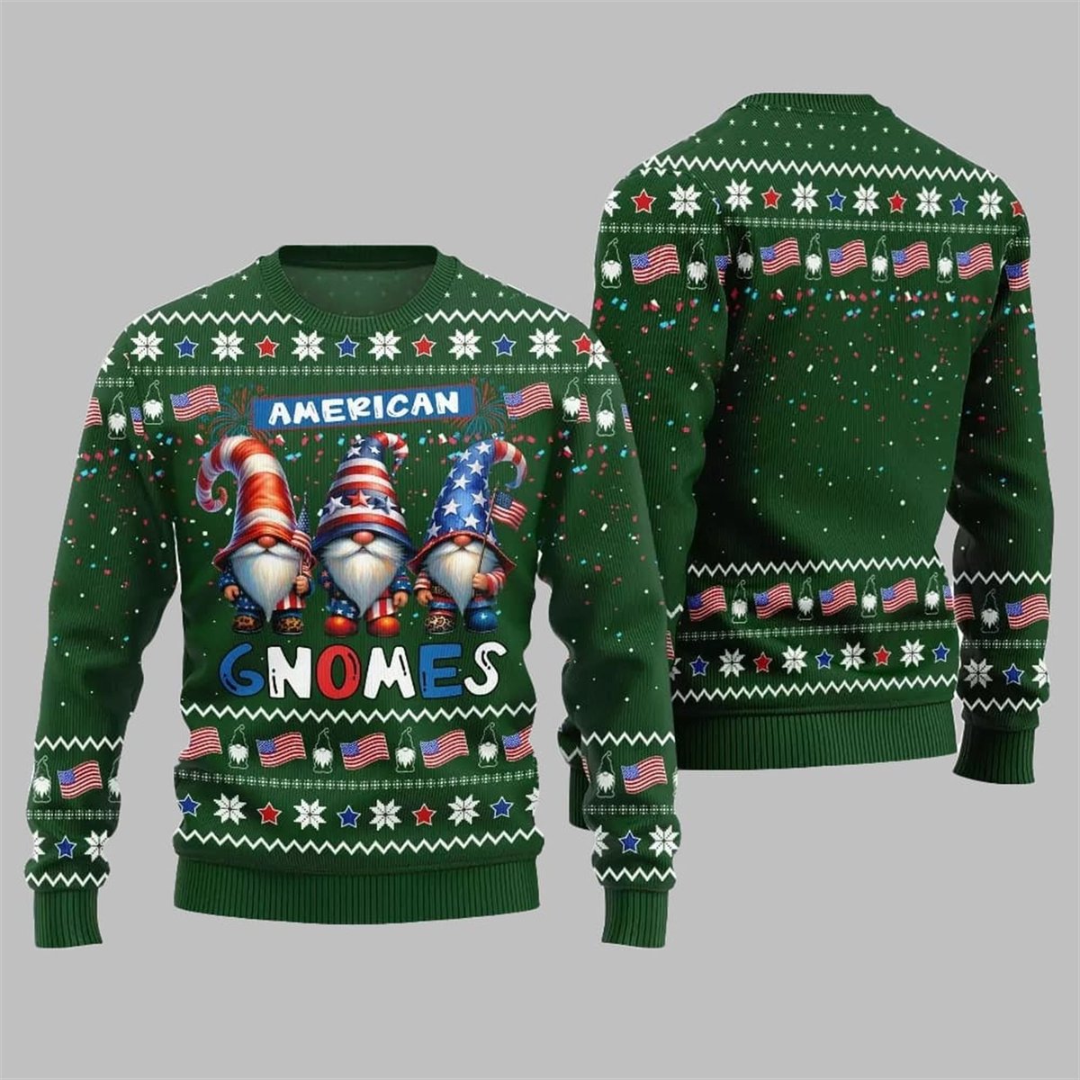 2026 Christmas American Gnomes Ugly Sweater