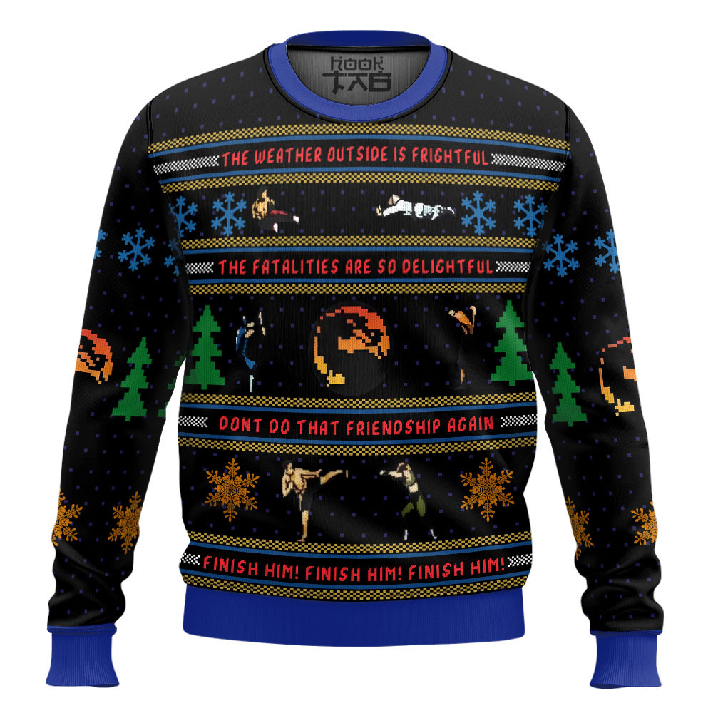 Finish Him! Mortal Kombat Ugly Christmas Sweater