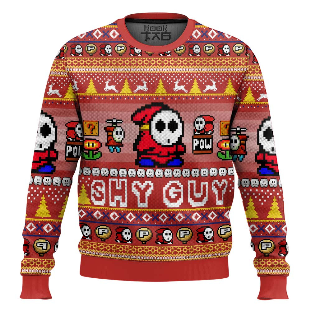 Shy Guy Mario Bros Ugly Christmas Sweater