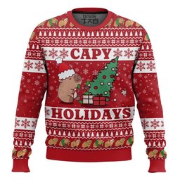 Capy Holidays Christmas Ugly Sweater Red