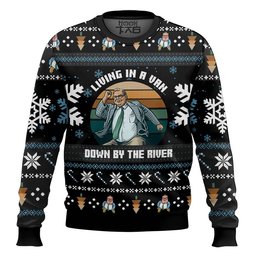 Saturday Night Live Matt Foley Livin' In A Van Down By The River Ugly Christmas Sweater