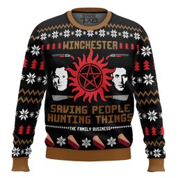 Christmas with the Winchesters Supernatural Ugly Christmas Sweater