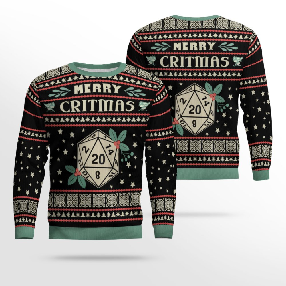Merry Critmas Dungeons &amp; Dragons Ugly Sweater