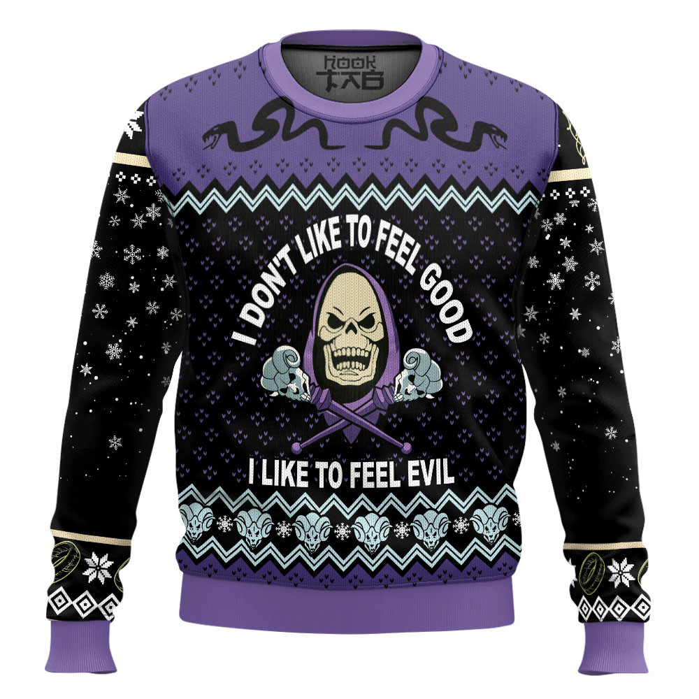 3D Skeletor He Man I Like To Feel Evil Christmas Ugly Sweater