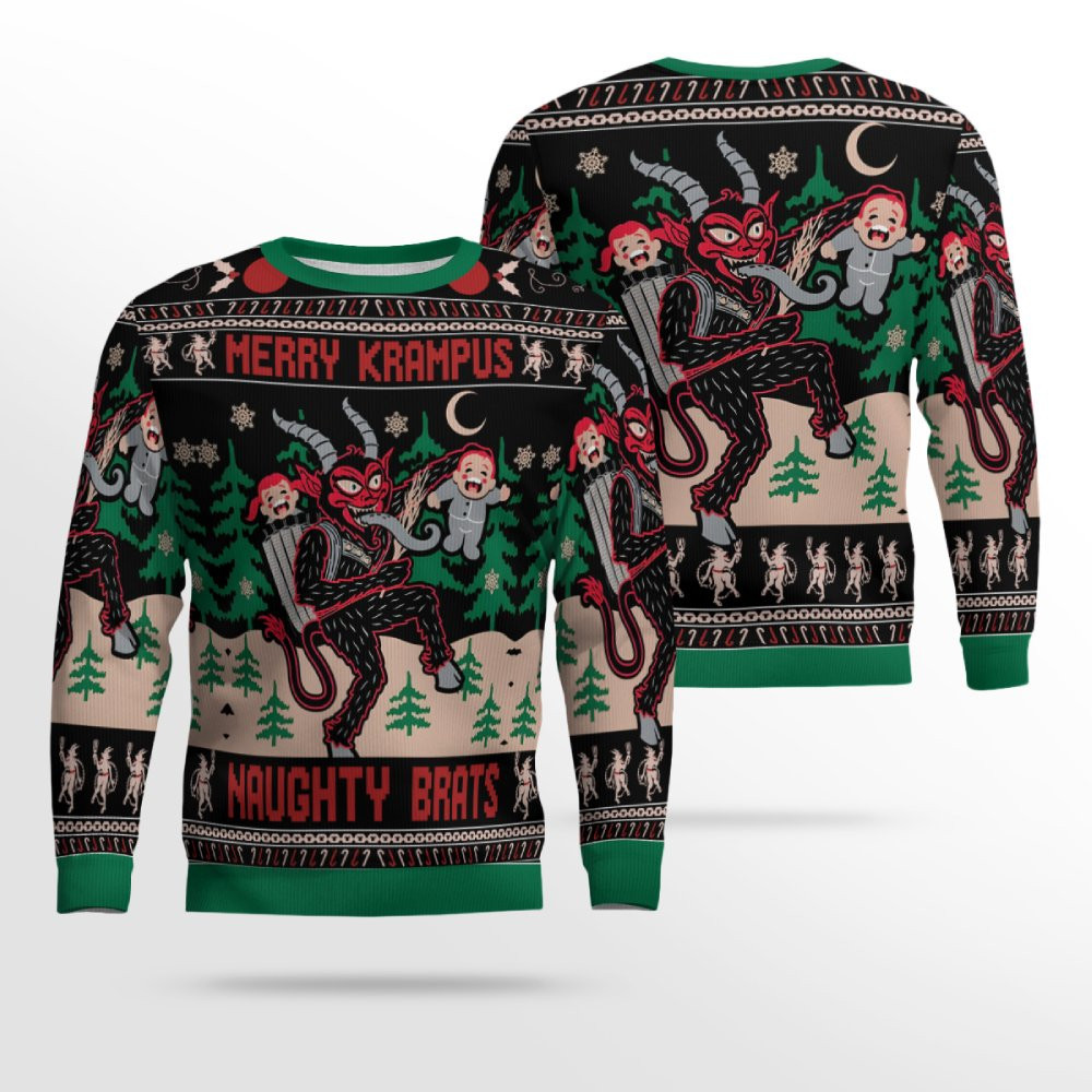 Merry Krampus Naughty Brats Christmas Ugly Sweater