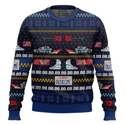 Get Back in Time For Christmas Back to the Future Ugly Christmas Sweater