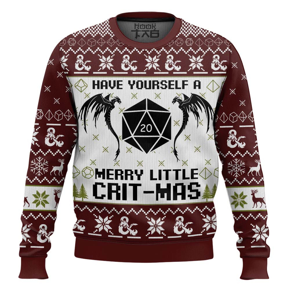 Have Yourself A Merry Little Crit-Mas Dungeons and Dragons Ugly Christmas Sweater