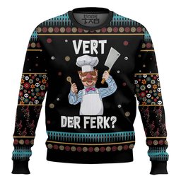 Funny Swedish Chef Vert Der Ferk Ugly Christmas Sweater