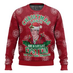 Xmas Lights Are Like Epstein Ugly Christmas Sweater