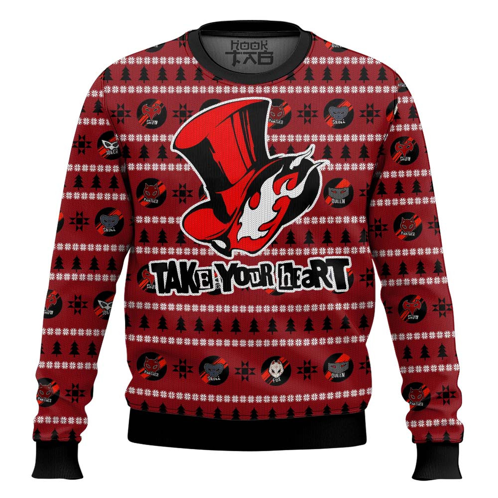 Persona 5 Take Your Heart Ugly Christmas Sweater