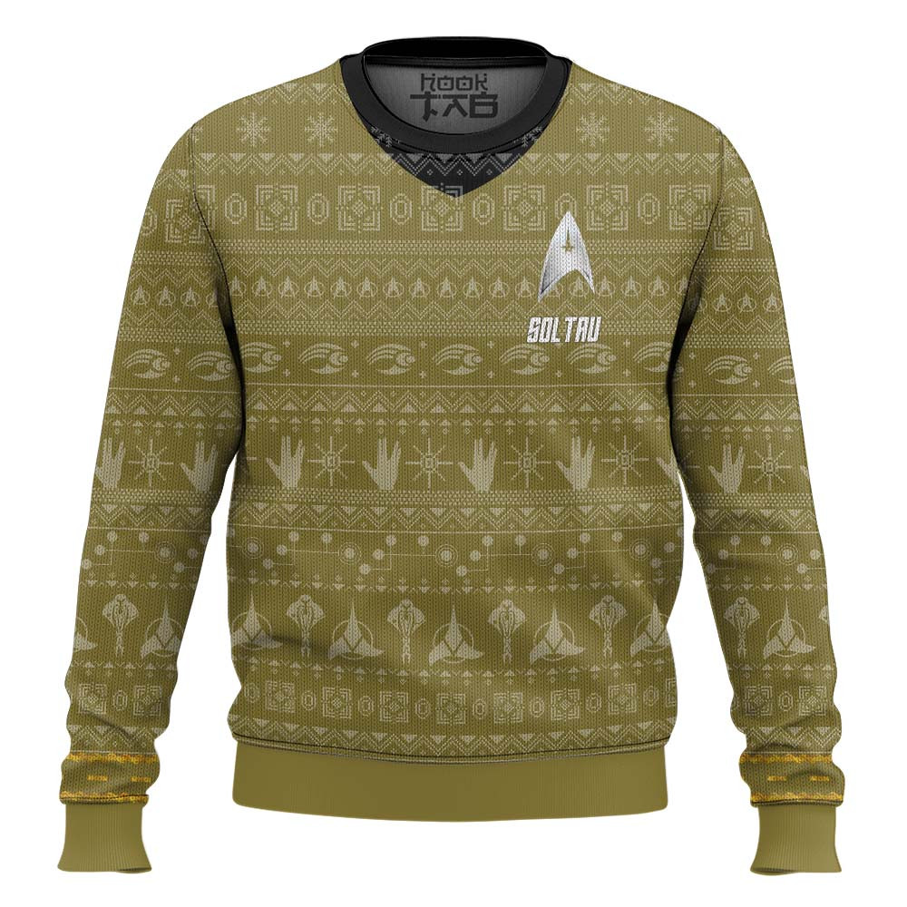 3D S.T The Original Series 1966 1969 Yellow Ugly Christmas Custom Name Ugly Sweater