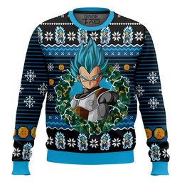 Super Saiyan Blue Vegeta Ugly Christmas Sweater