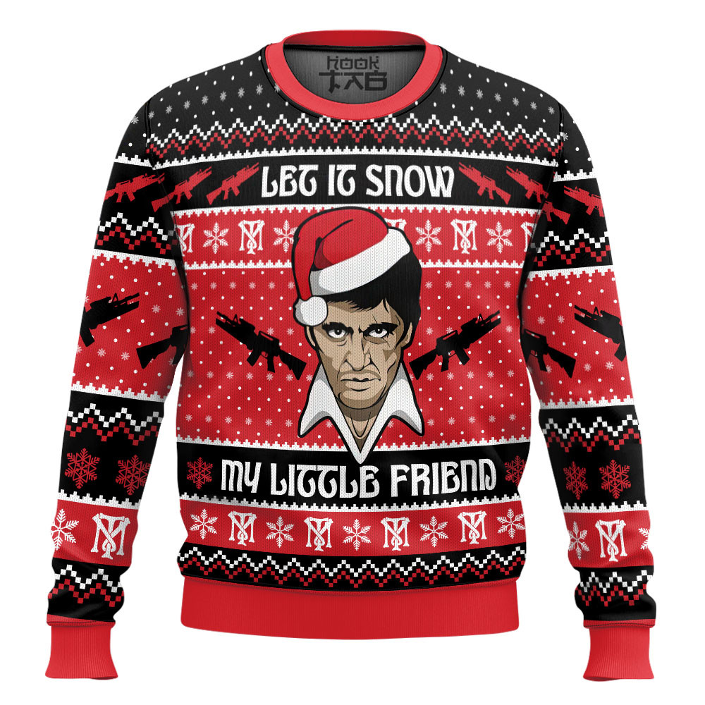 Let It Snow Scarface Ugly Christmas Sweater