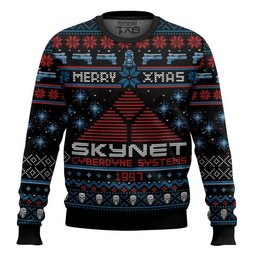 Terminator Skynet Christmas Ugly Sweater Black