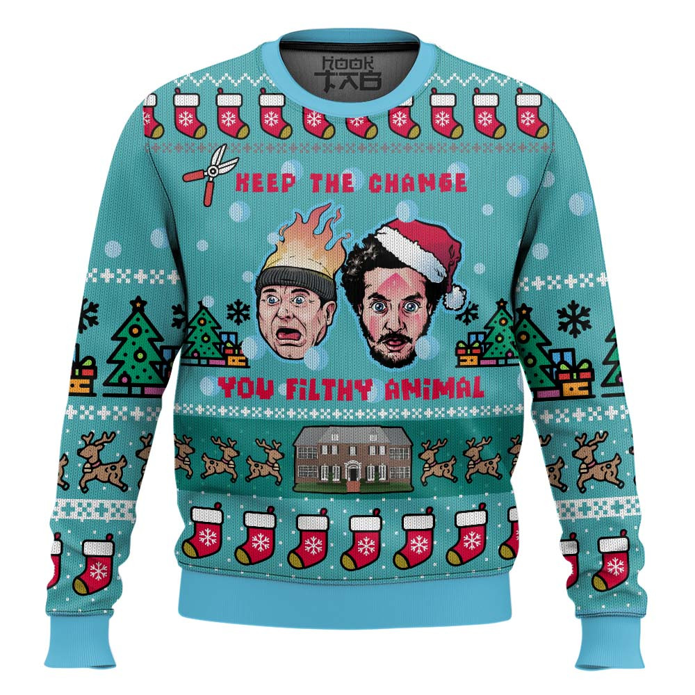 Keep The Change Home Alone Ugly Christmas Sweater