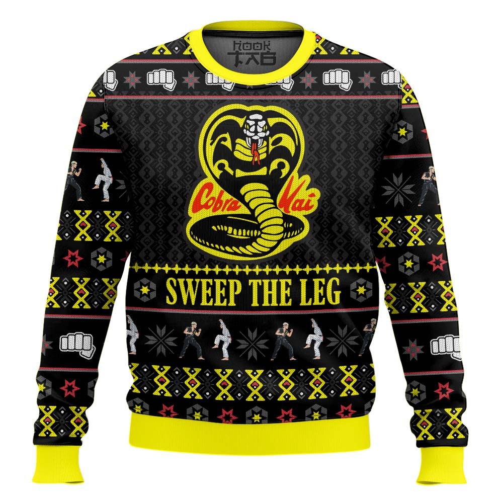 Cobra Kai Sweep The Leg Karate Kid Ugly Christmas Sweater