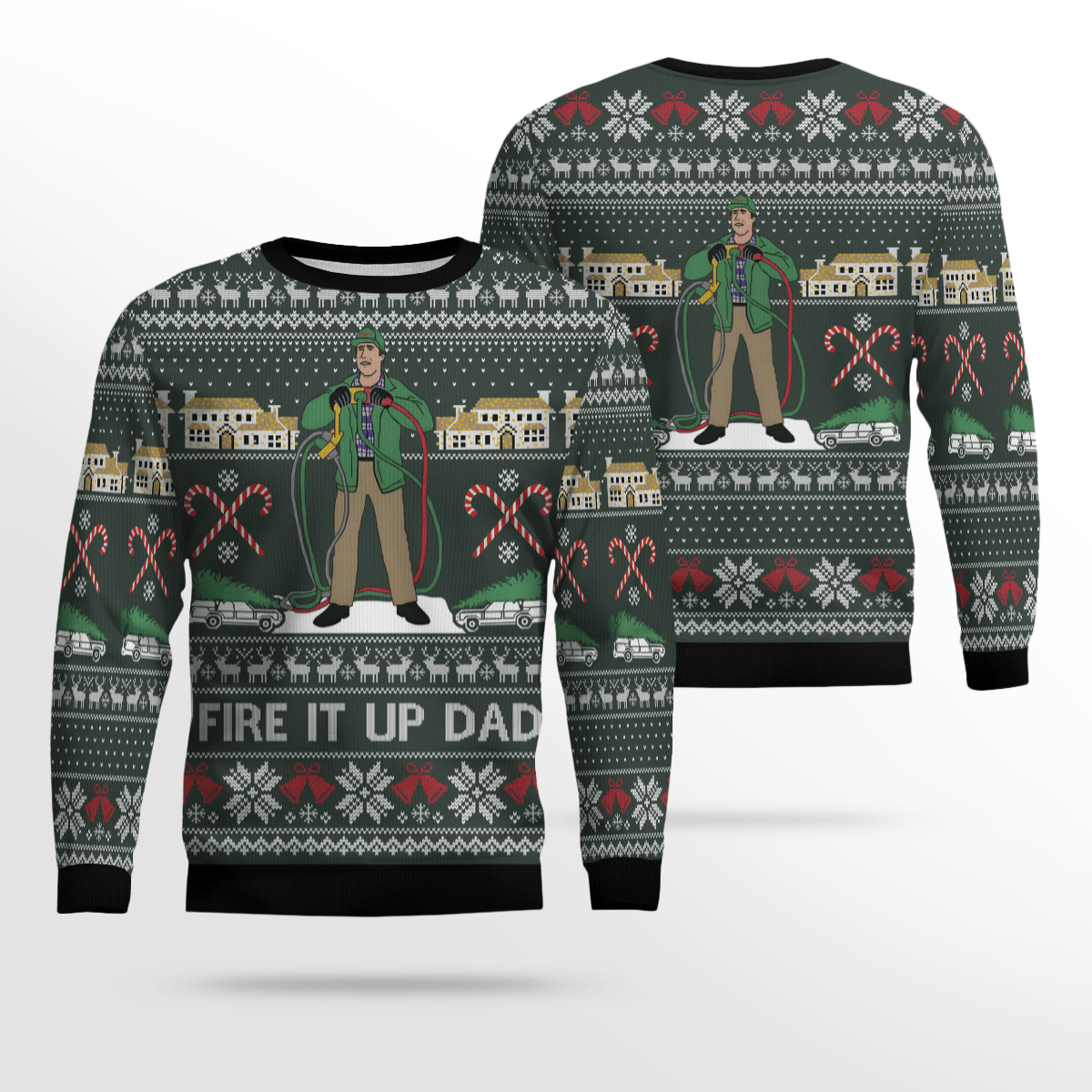 Fire It Up Dad Clark Griswold Ugly Christmas Sweater