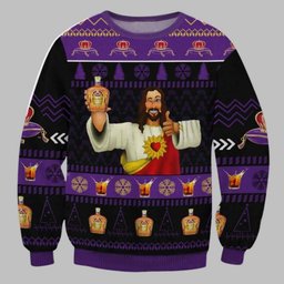 Crown Royal Jesus Like Ugly Christmas Sweater