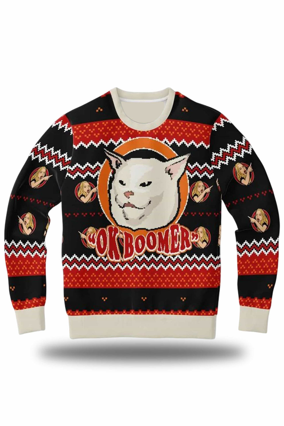Ok Boomer Funny Meme Ugly Christmas Sweater 2026