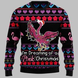 Flamingo I'm Dreaming Of A Pink Christmas Ugly Christmas Sweater