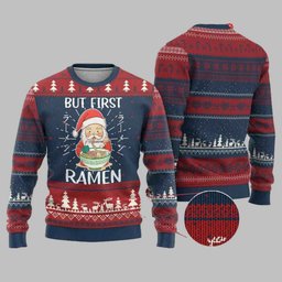 Santa But First Ramen Ugly Christmas Sweater