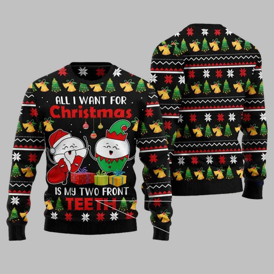 All I Want For Christmas Is My Two Front Teeth Ugly Christmas Sweater