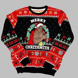 Mike Tyson Merry Chrithmith Kith My Ath Christmas Knitted Ugly Christmas Sweater