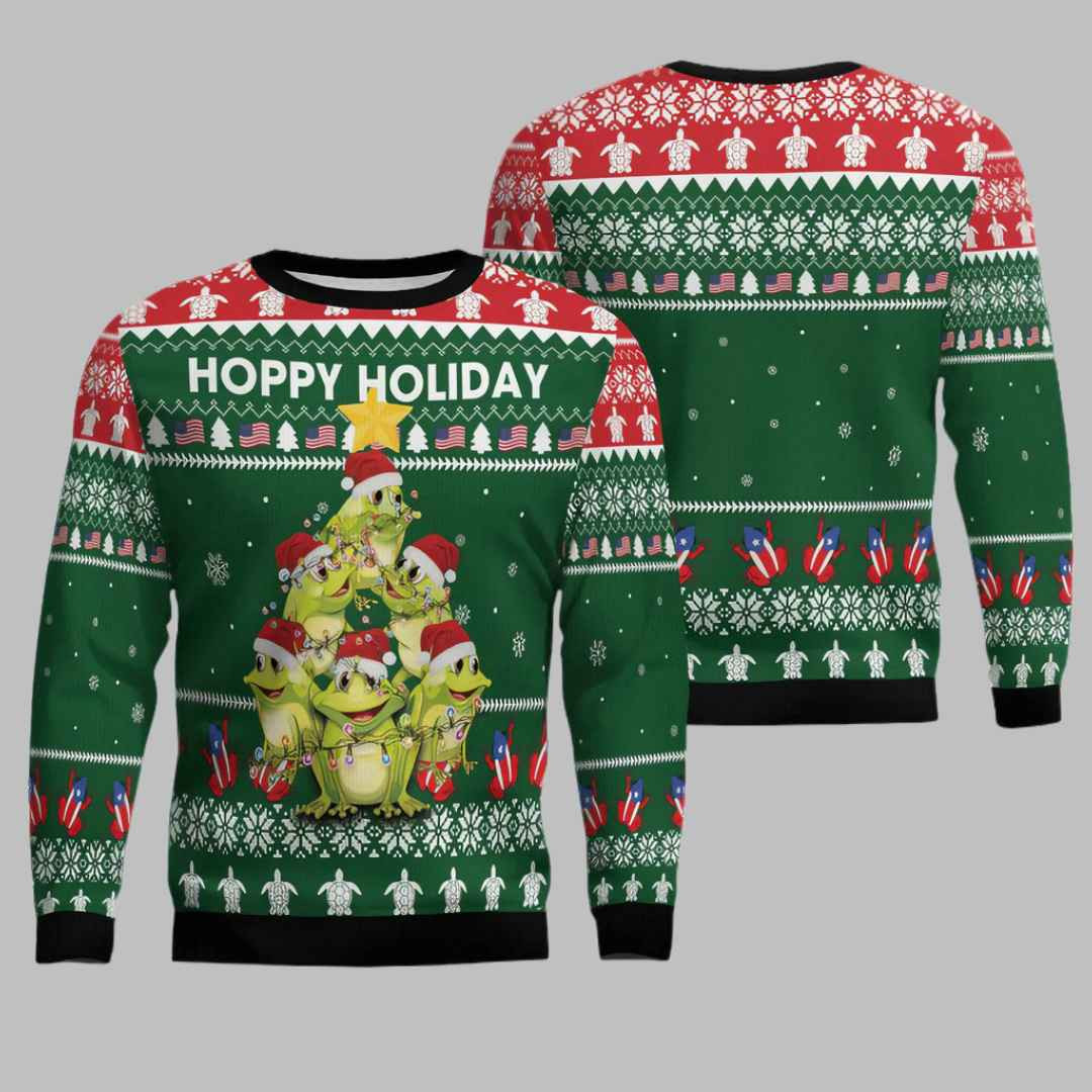 Frog Christmas Tree Ugly Christmas Sweater