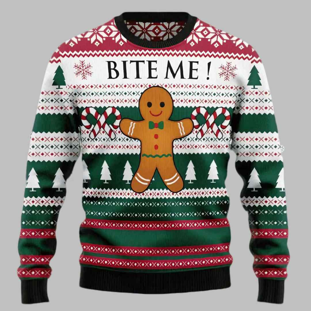 Christmas Cookies Bite Me Ugly Christmas Sweater
