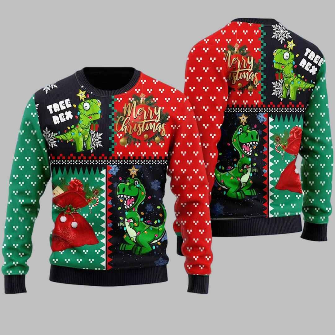 Tree Rex Merry Christmas Ugly Christmas Sweater