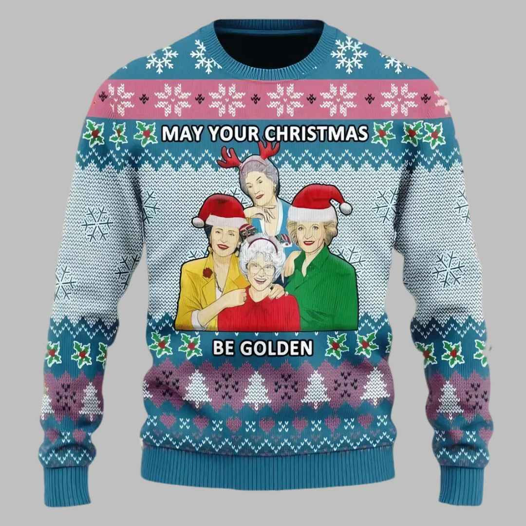 May Your Christmas Be Golden Ugly Christmas Sweater