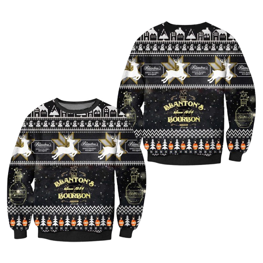 Blanton Bourbon Whisky Ugly Christmas Sweater