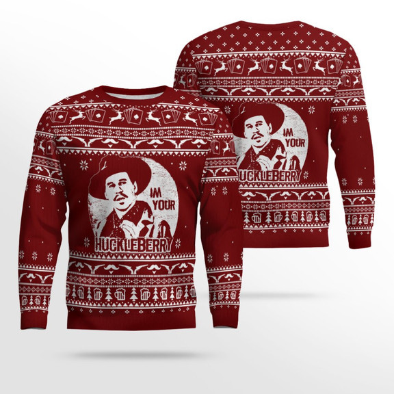 Tombstone Im Your Huckleberry Ugly Christmas Sweater