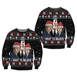 The X Files I Want To Believe Ugly Christmas Sweater