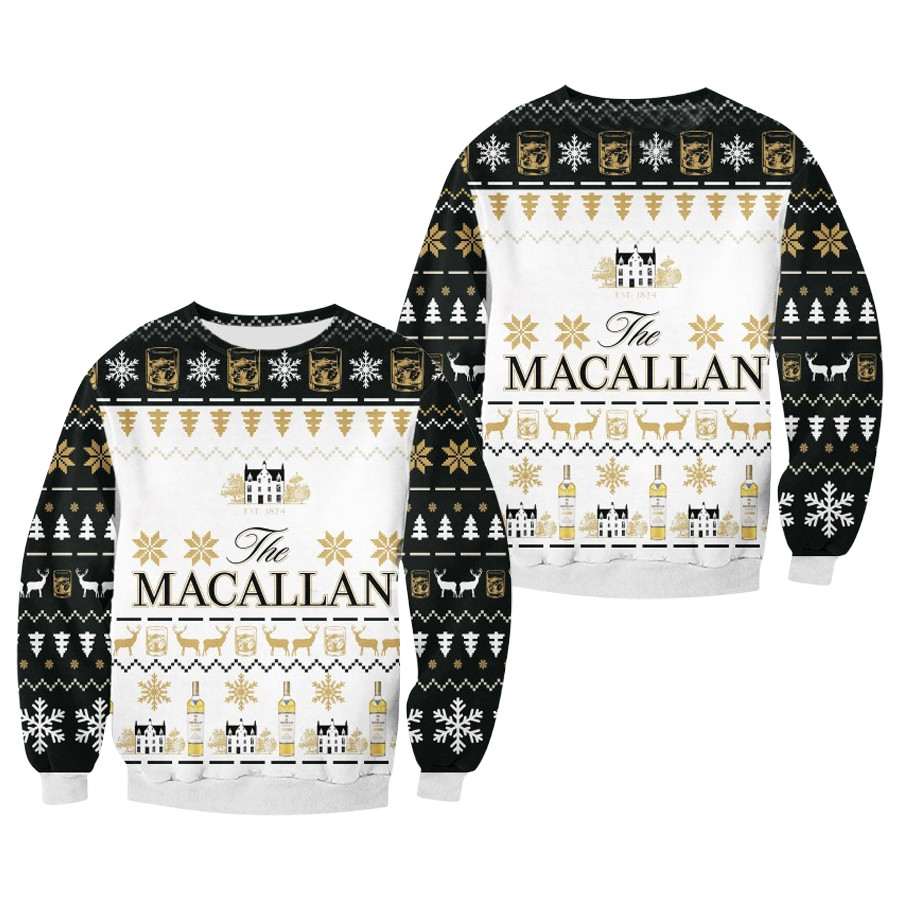 Macallan Luxury Single Malt Scotch Whisky Ugly Christmas Sweater