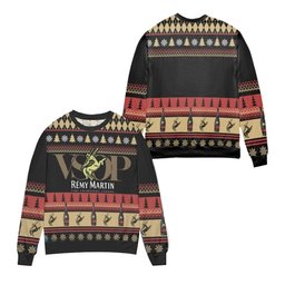 Remy Martin Cognac Snowflake And Pine Tree Ugly Christmas Sweater