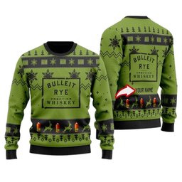 Personalized Funny Bulleit Rye Ugly Christmas Sweater
